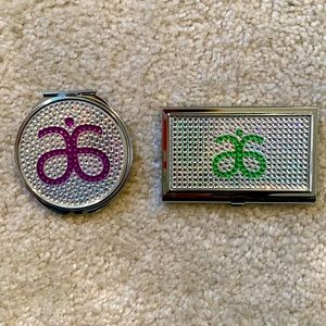 Arbonne Logo Bling Compact Mirror & Business Card Holder